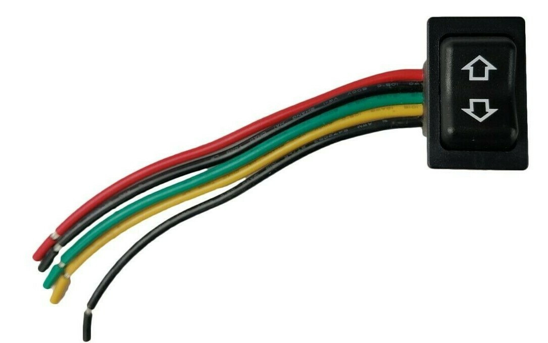 JR Products RV Slide Out Room Switch In Out Rocker Black 5 Wire Momentary Camper