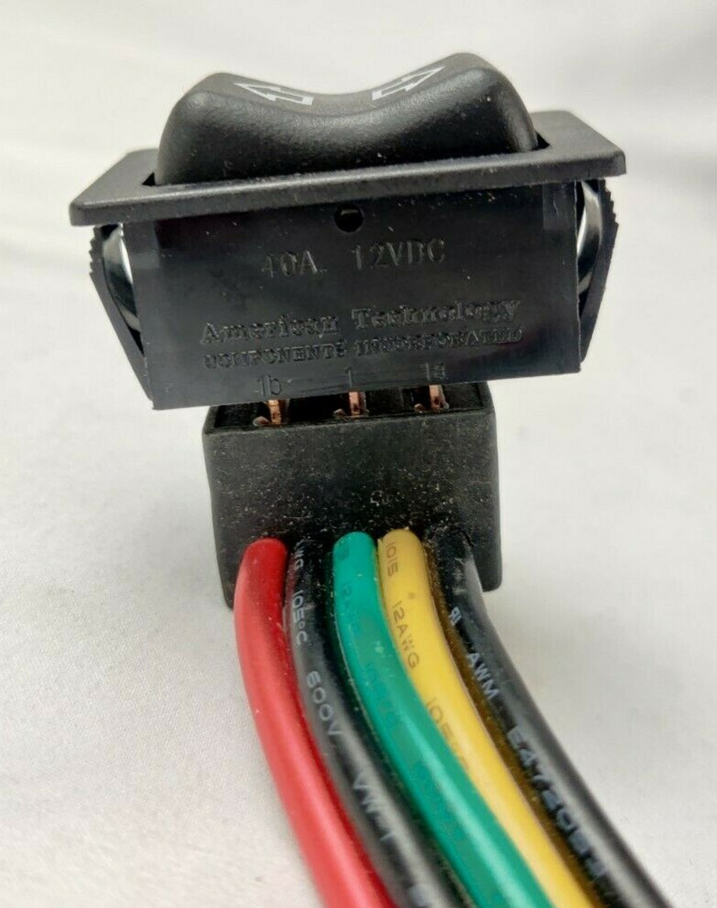 JR Products RV Slide Out Room Switch In Out Rocker Black 5 Wire Momentary Camper