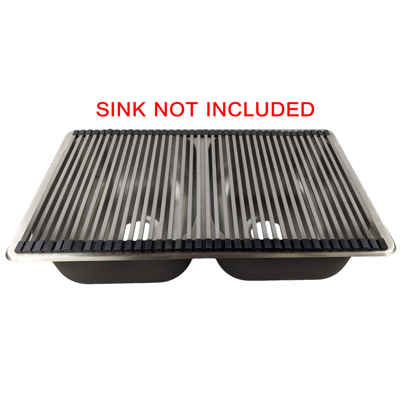 25" x 14 3/4" Roll up Kitchen Sink Drying Rack - Stainless Steel