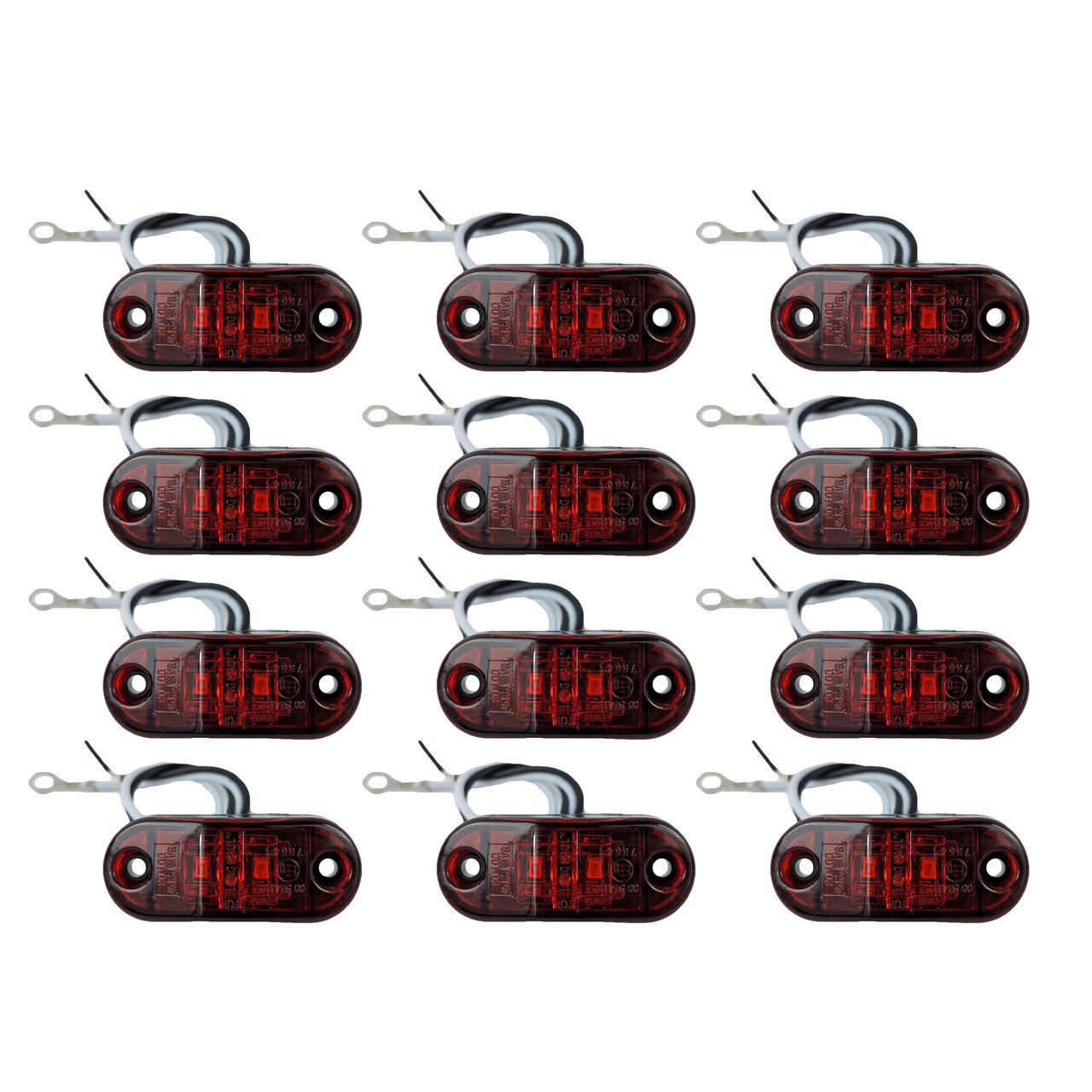 (12) 2 1/2" x 1 1/16" LED Red Marker Light