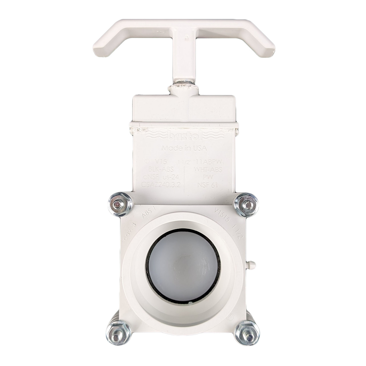 Potable Water Valve 1 1/2" Spigot to 1 1/2" Hub - White