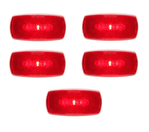 (5) Optronics Red LED Clearance Marker Light 1 Diode 4" x 2" Surface RV Trailer