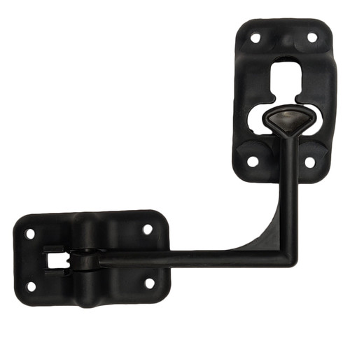 4" Entry Door Catch Latch T Style Angled Holder Camper Black Plastic RV Entrance