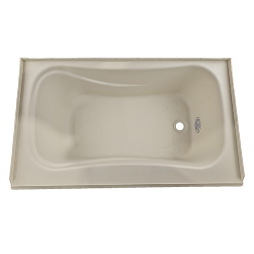 RV Bath Tub 40" x 24" Parchment Right Drain Trailer Camper Wash Bath Room Shower