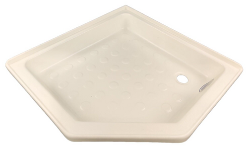RV Corner Shower Pan Base 27" White Right Drain Trailer Camper Wash Bath Room
