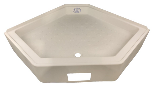 RV Corner Shower Pan Base 36" White Center Drain Trailer Camper Wash Bath Room
