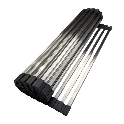 25" x 14 3/4" Roll up Kitchen Sink Drying Rack - Stainless Steel
