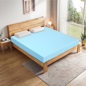 King size 3-inch Thick Gel-Infused Air Foam Mattress Topper in Light Blue Q280-KTGIMTB93528921
