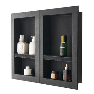 Shower Niche, 16 x 24 inch + 16 x 24 inch Recessed Wall Niche with Movable Shelf, 4 inch Thick Mode E415-SLLYBK4C16INUI9XP001V0