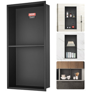 13"x25" No Tile Shower Niche 304 Stainless Steel, Wall-Inserted Niche Recessed Double Shelves, Seal E415-BXGLYBK2C13YEJQ0NV0