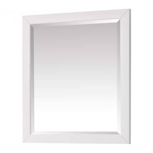 32-in x 28-in Bathroom Wall Mirror with White Solid Wood Frame Q280-WTERFVM120357986