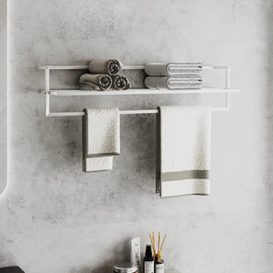  Towel Rack White 37.4"x9.8"x8.7" Iron A949-343093