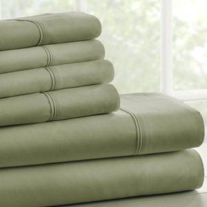 Twin Sage 4 PCS Soft Wrinkle Resistant Microfiber/Polyester Sheet Set Q280-GRTW1922