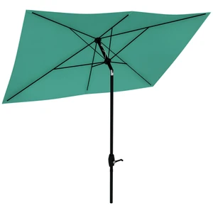 6.5' x 10' Rectangular Market Umbrella, Patio Outdoor Table Umbrella with Crank and Push Button Til P295-84D-158