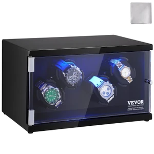 Watch Winder, Watch Winder for 4 Men's and Women's Automatic Watches, with 2 Super Quiet Japanese M E415-SBZDSLH4ZF00F7UV2V1