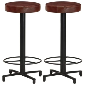  Bar Stools 2 pcs 26" Real Leather A949-321968