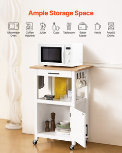 Kitchen Island Cart with Single Door Cabinet, Mobile Carts with Drawer, Towel Rack, Hooks, Portable E415-BFBYDKCFDBS1FW1W4001V0