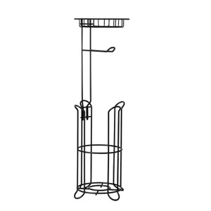 Free Standing Toilet Paper Holder with Shelf, 3-in-1 Premium Metal Material, Store Up to 4 Mega Rol E415-LSWSZJDZKSNJE3A7HV0