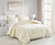 Full Size Ivory Microfiber 3-Piece Comforter Set with Ruffled Edge Trim Q280-IVFU5699