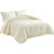 Full Size Ivory Microfiber 3-Piece Comforter Set with Ruffled Edge Trim Q280-IVFU5699