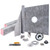 Shower Curb Kit, 48"x48" Watertight Shower Curb Overlay with 4" ABS Central Bonding Flange, 4" Stai E415-LYDZT48X48ABSYIIDV0