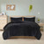 King/CAL King Black Soft Sherpa Faux Fur 3-Piece Comforter Set with Pillow Shams Q280-KNBLDCS89316572