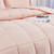 Queen Size Pink 3 Piece Microfiber Reversible Comforter Set Q280-PIQU4058