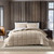 Full/Queen Plush Sherpa Reversible Micro Suede Comforter Set in Beige Q280-BEFQ1099
