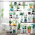72-in. Watercolor Plants Botanical Floral Flower Pots Succulents Shower Curtain Q280-BFSCH2679362571