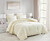 Oversized King Ivory Microfiber 3-Piece Comforter Set with Ruffled Edge Trim Q280-IVKI7399