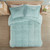 King/CAL King Soft Sherpa Faux Fur 3-Piece Comforter Set in Light Teal Blue Q280-KGAQBCS891364572