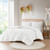 King/Cal King 3-Piece Ivory Pompom Microfiber Comforter Set Q280-IVKKGN956387