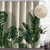 72"W x 72"H Tropical Green Leaves Linen Polyester Blend Shower Curtain Q280-GRNLINE7272