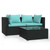  Patio Furniture Set 3 Piece with Cushions Black Poly Rattan A949-317532