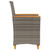  Patio Chairs with Cushions 2 pcs Gray Poly Rattan&Solid Wood A949-368721
