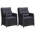  Patio Chairs 2 pcs with Cushions Poly Rattan Black A949-46548