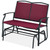 2 Seat Mesh Patio Loveseat Swing Glider Rocker with Armrests in Burgundy Red Q280-BUBLA94992