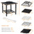 31 Inch Outdoor Fire Pit Dining Table with Cooking BBQ Grate - Color: Black D681-OP70937