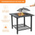 31 Inch Outdoor Fire Pit Dining Table with Cooking BBQ Grate - Color: Black D681-OP70937