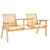 Patio Bench, Garden Bench with Middle Table and Umbrella Hole, Wooden Outdoor Bench for Patio, Porc P295-84B-441ND