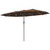 Garden Parasol, Double-Sided Sun Umbrella with LED Solar Lights, Patio Parasol for Outdoor, Coffee P295-84D-178V80CF