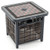 21.5 Inches Outdoor PE Rattan Side Table Square End Table with Umbrella Hole - Color: Brown - Size: D681-NP11926