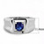 TK3459 - High polished (no plating) Stainless Steel Ring with Synthetic Synthetic Glass in Montana A874-TK3459