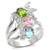 40608 - High-Polished 925 Sterling Silver Ring with AAA Grade CZ  in Multi Color A874-40608