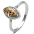 TS098 - Rhodium 925 Sterling Silver Ring with AAA Grade CZ  in Champagne A874-TS098