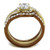 TK2669 - IP Gold & IP Light Brown (IP Light coffee) Stainless Steel Ring with AAA Grade CZ  in Clear A874-TK2669