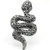 0W282 - Ruthenium Brass Ring with Top Grade Crystal  in Jet A874-0W282