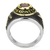 TK3723 - Two-Tone IP Gold (Ion Plating) Stainless Steel Ring with Synthetic Synthetic Glass in Red  A874-TK3723