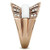 GL223 - IP Rose Gold(Ion Plating) Brass Ring with Semi-Precious Agate in White A874-GL223