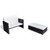  2 Piece Patio Lounge Set with Cushions Poly Rattan Black A949-43071